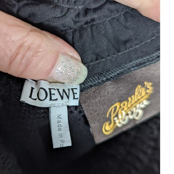 Loewe Paula’s Ibiza Black Sheer Mesh Strapless Smocked Dress or Skirt M - Picture 5 of 15